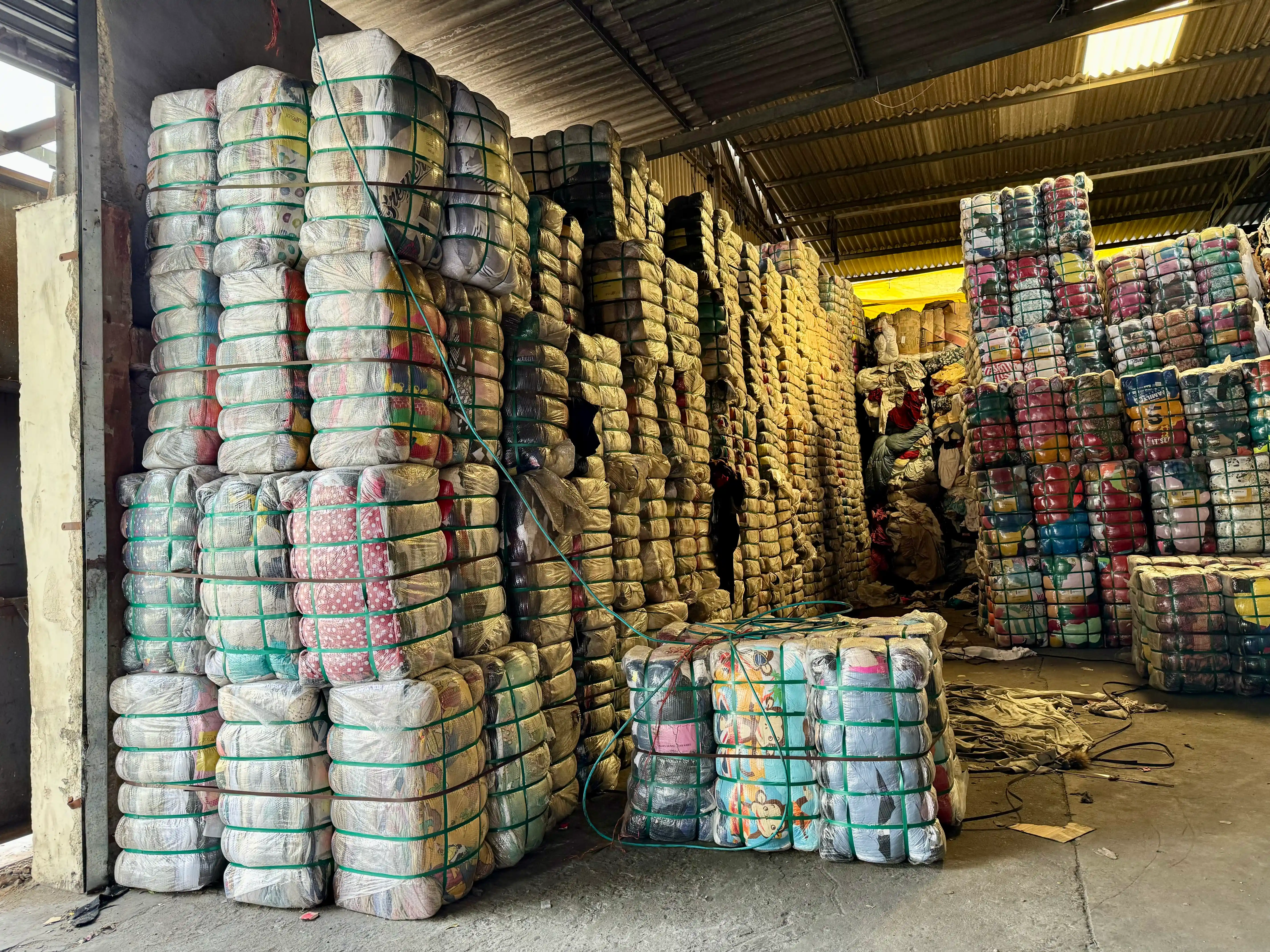 Huge quantities stacked and packed ready to ship